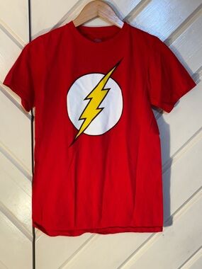 DC Comics Red Tee with Silver Logo